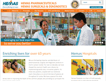 Tablet Screenshot of hemashealthcare.com